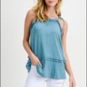 Teal sleeveless tunic top